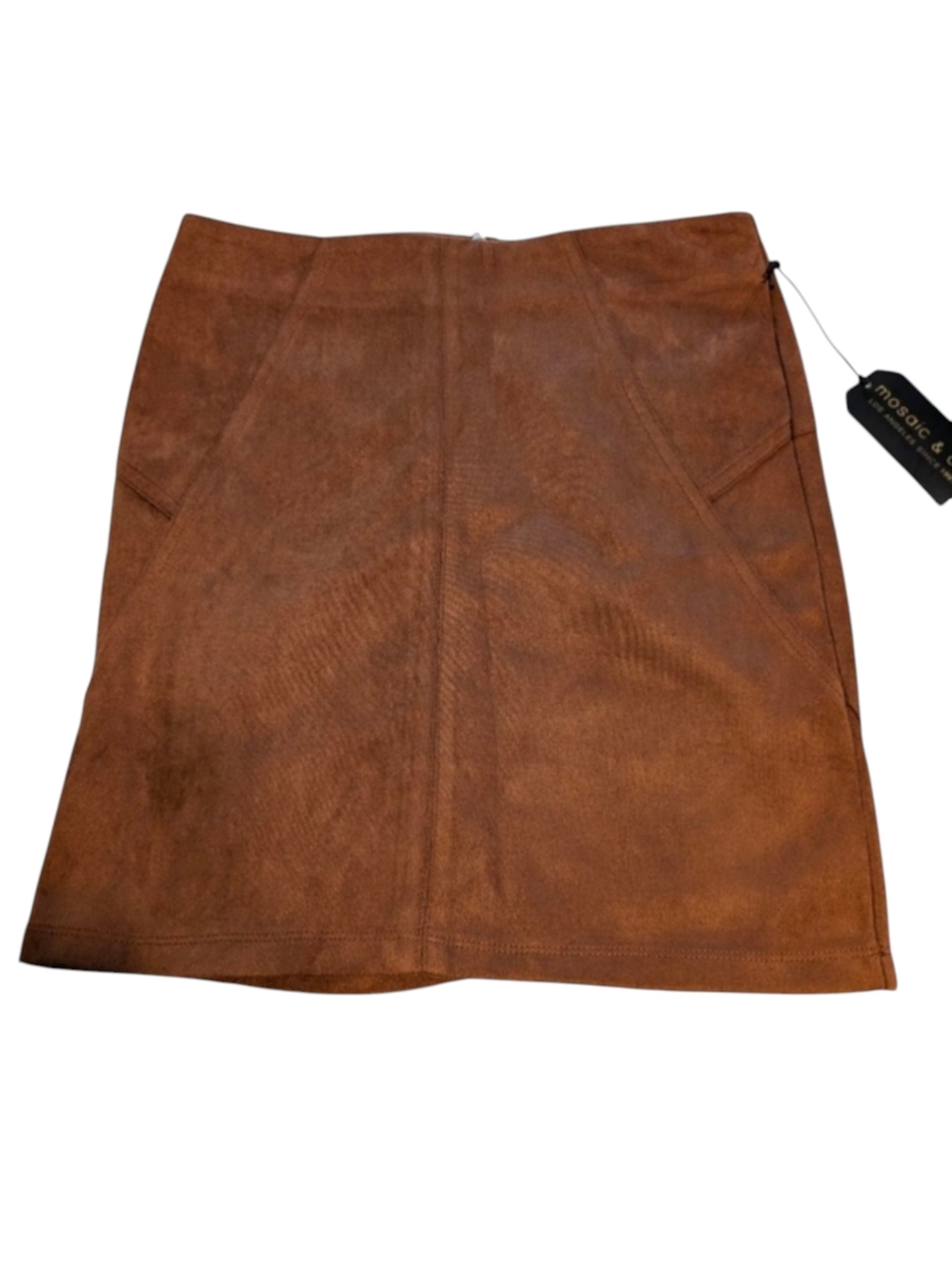 Mosaic & Co Brown Faux Suede Mini Skirt